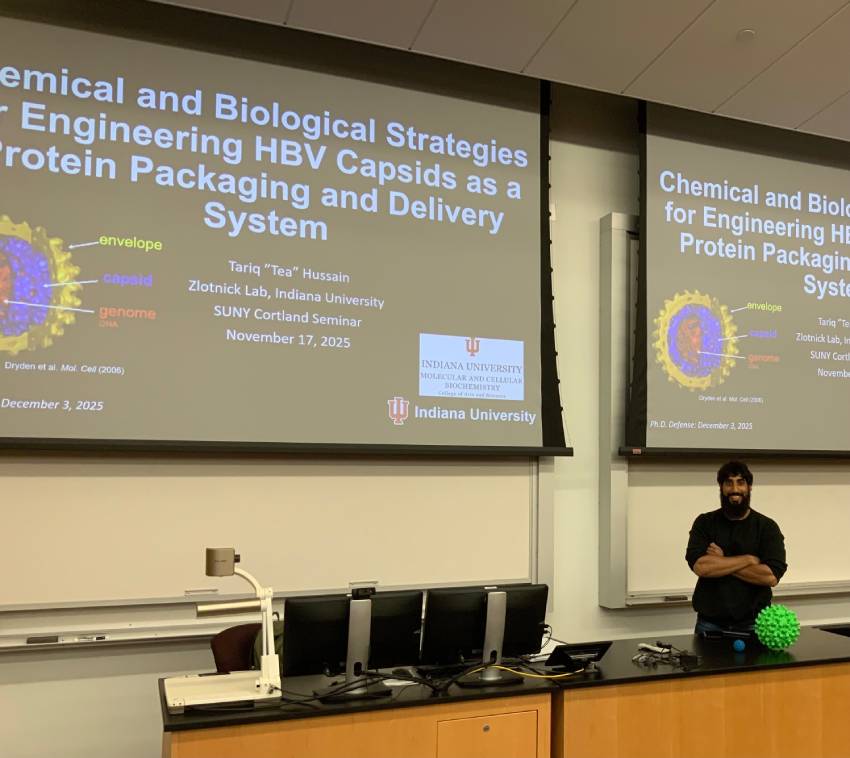 Tariq presenting PhD work at SUNY Cortland seminar